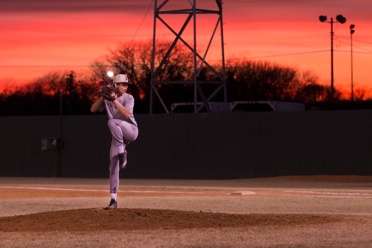 Pitcher following through after release